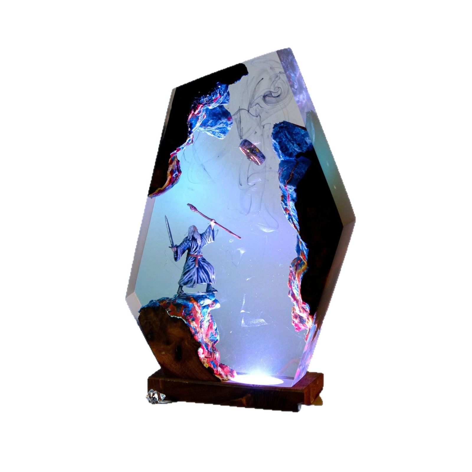 Nuevas series mágicas transfronterizas Lord of the Ring Gandalf lámpara de resina decorativa de lámpara de escritorio de resina