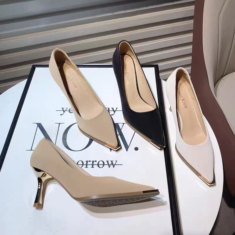 White High-heeled Shoes Fairy Style Leg Long Pointed Elegant Thin-heeled Work Shoes Workplace OL Professional Single-layer Shoes White High-heeled Shoes Fairy Style Leg Long Pointed Elegant Thin-heeled Work Shoes Workplace OL Professional Single-layer Shoes