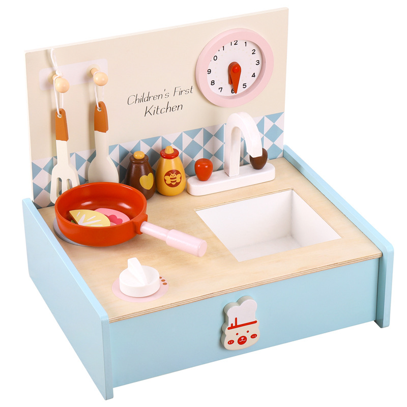 Simulación infantil americana mini cocina juguetes de madera casera juego de cocina juguetes divertidos para niños y niñas