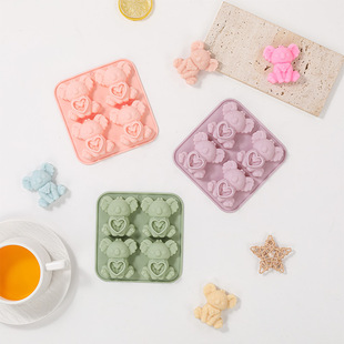 New 4-Piece Koala Animal Series Chocolate Mousse Food-Grade Silicone Mold Easy to Release Baking Mold