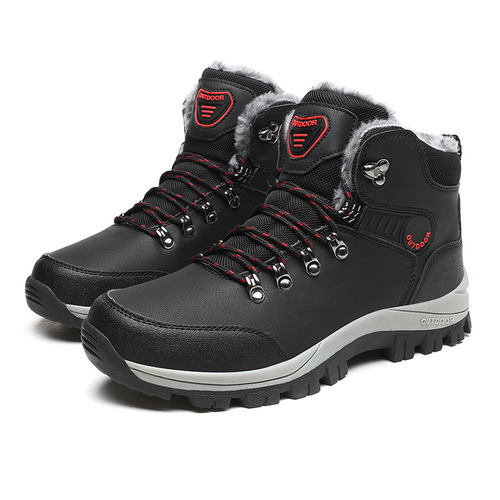 New Snow Boots Winter Fleece Lined Thick Men's Shoes Foreign Trade Warm High-Top Outdoor Hiking Fashion Cotton Shoes for Men