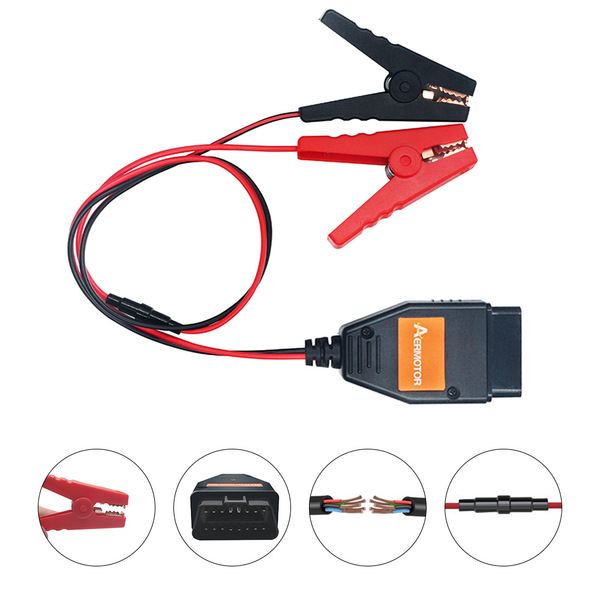 Battery charging clamp Emergency power supply ECU OBD2 connector…