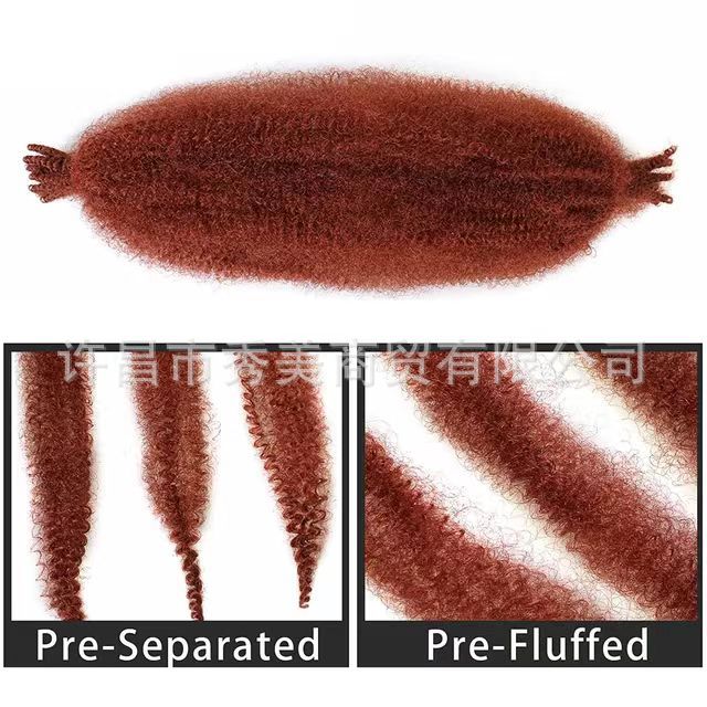 Cross-border direct supply chemical fiber dirty braid wig Spring Afro Twist Crochet Hair shredded Caterpillar