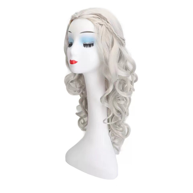 Alice in Wonderland 2 in the mirror adventure White Queen Alice long curly hair full Top cosplay wig Alice in Wonderland 2 in the mirror adventure White Queen Alice long curly hair full Top cosplay wig