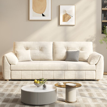 科技绒布沙发床两用一体小户型奶油风储物单双人特价二用床可折叠