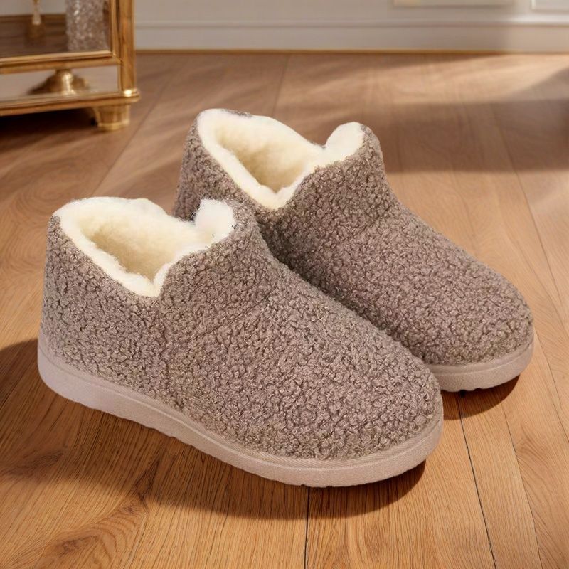 [una] zapatos de mujer zapatos de algodón con terciopelo calentamiento zapatos de madres antideslizantes botas de algodón de mediana edad botas de nieve suaves