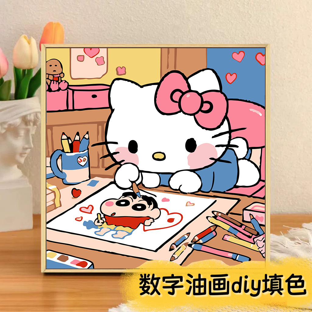 El niño prodigio de Nezha Naohai Diy pintura al óleo digital para colorear a mano Anime Ao Bing Nezha pintura al óleo pintura decorativa