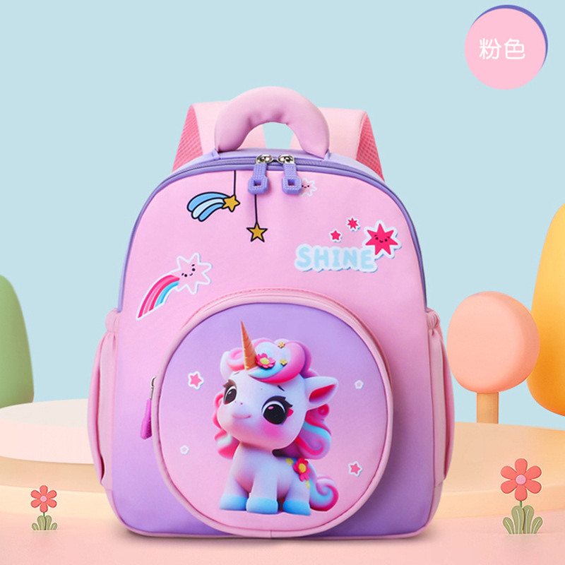 Dibujos animados dinosaurio niño niño jardín de infantes mochila unicornio linda niña mochila preescolar niños mochila luz