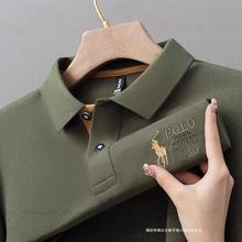 跨境外贸批发爆款潮牌上衣短袖刺绣polo衫男士休闲商务翻领爸爸装