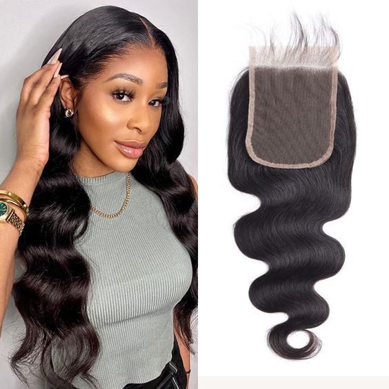 Cross-border Europe, America and Africa Wig 4*4 Transparent Lace Real Hair Shun Hair Lace Hair Block Large Wave Roll Body Wave