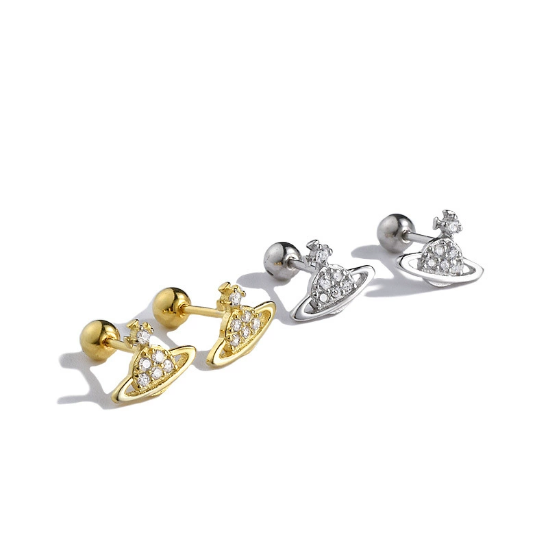 Zirconium, fashionable constructor for sleep, earrings, silver 925 sample, simple and elegant design