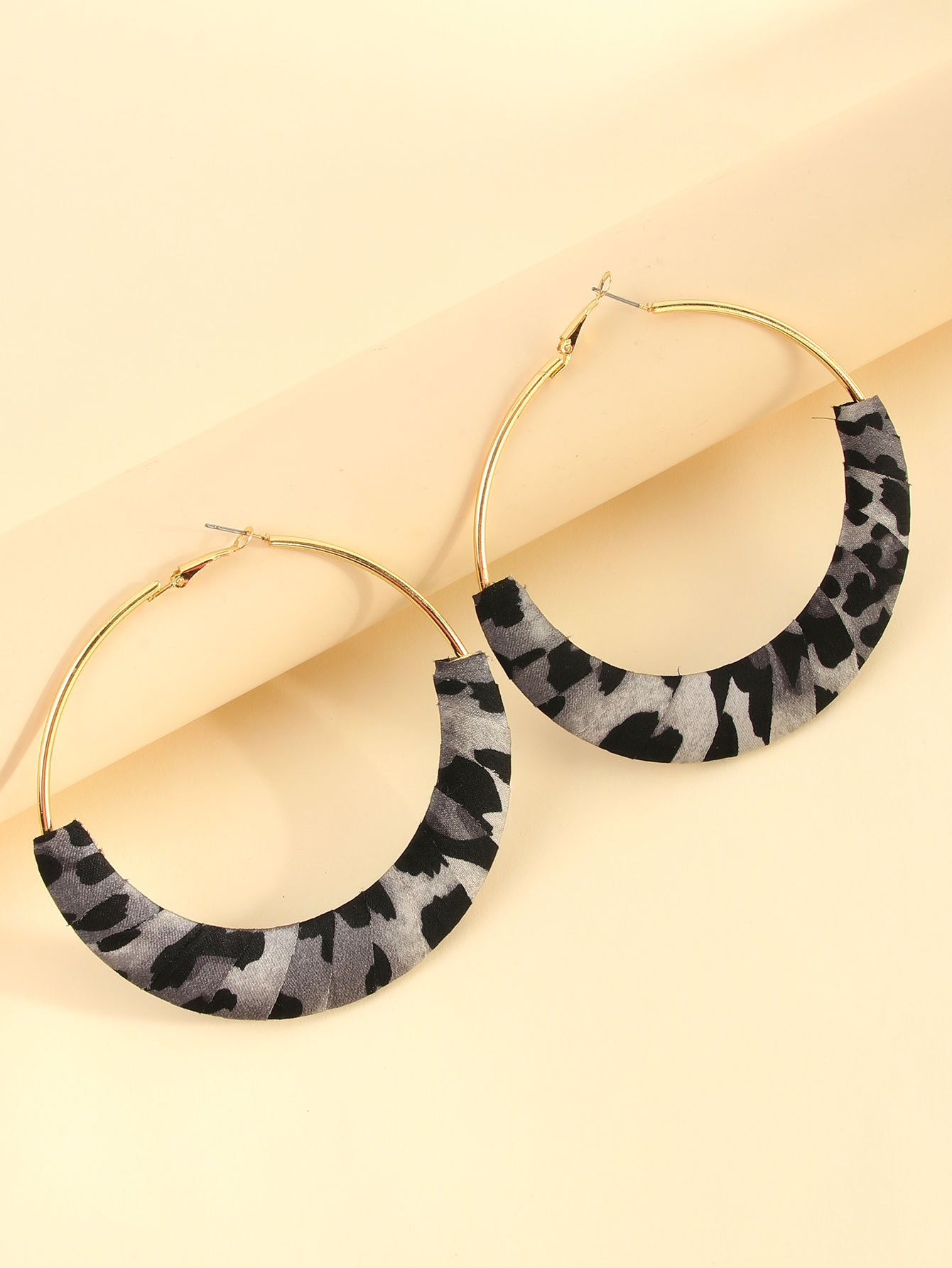 Geometric, Leopard Pattern 1 Pair Elegant Lady Geometric Leopard Zinc Alloy Earrings