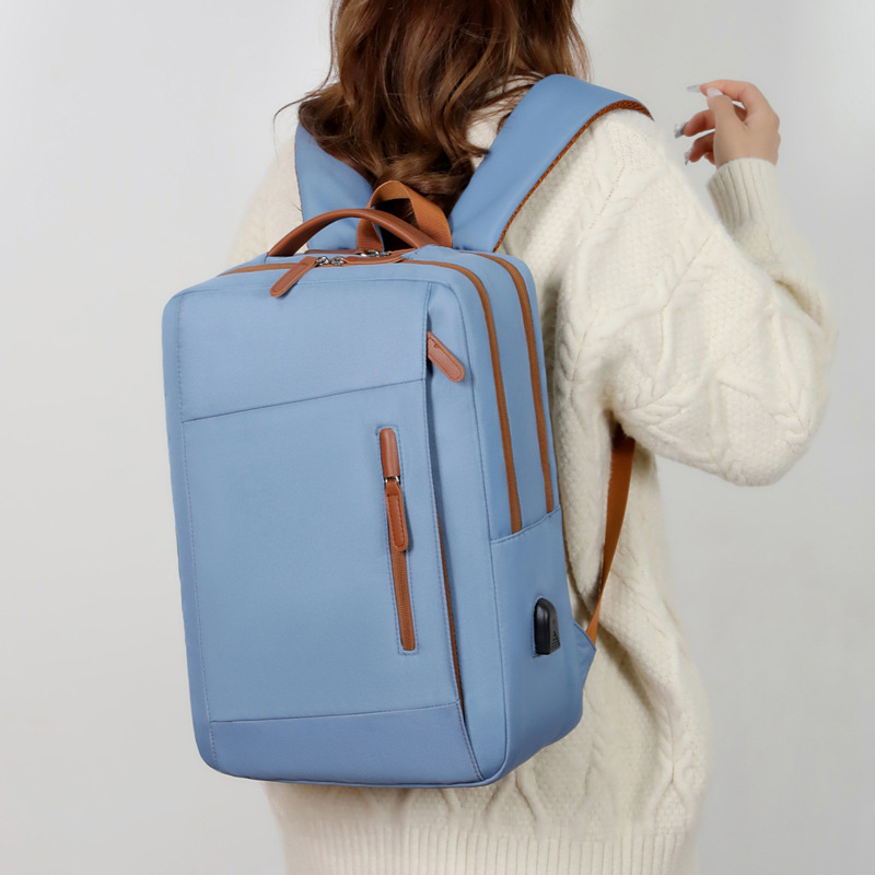 Nuovo zaino da lavoro transfrontaliero di grande capacità, borsa multifunzionale per laptop, tinta unita, versatile per i viaggi_voghion.com