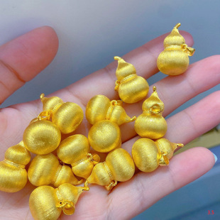 Pure Gold 999 5D Craftsmanship Ultra-Light Drainage Hot Style Gourd Pure Gold Lock Bag Pixiu Pendant Transfer Beads