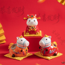 2026马上赚钱桌面摆件吉祥物企业年会礼品办公室陶瓷摆件创意礼品