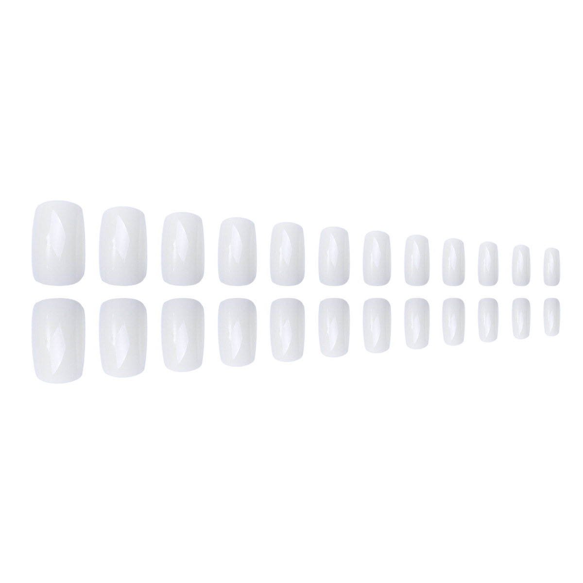 Nuevo color sólido desgaste de uñas rectangulares blancos removibles parches de uñas productos terminados de uñas de uñas