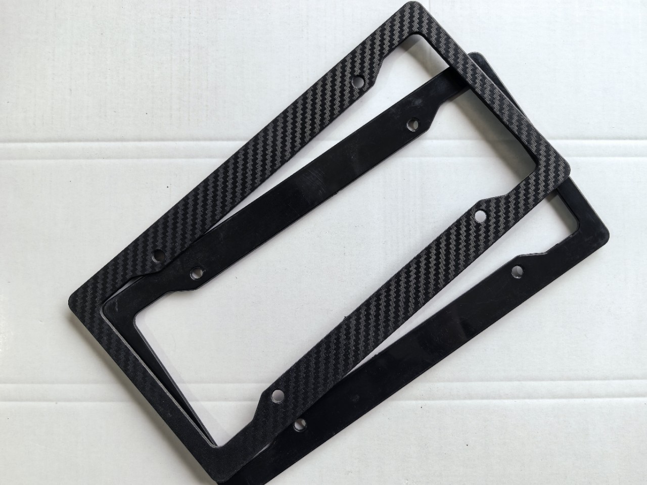 Cross-Border Factory Direct Sales Amazon Us Standard License Plate Frame Plastic Abs Carbon Fiber Pattern License Plate Holder License Plate Frame Cross-Border