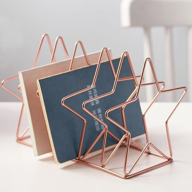 Desktop Bookshelf Storage Rack Student Desk Storage Office Desktop Bookend Storage Rack Iron Ornaments I Simple