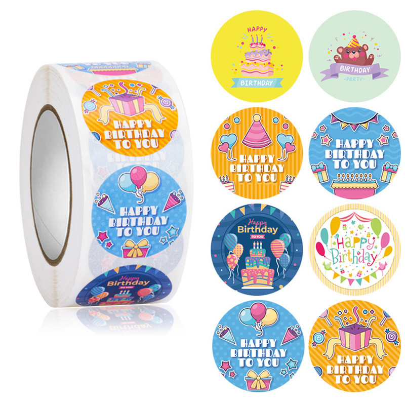 Cute Happy Birthday Stickers Self-adhesive Label Tape 1 Piece display picture 2