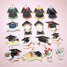 毕业季  新款毕业帽 学士帽 滴油 挂件耳环 项链 吊坠 DIY手工材