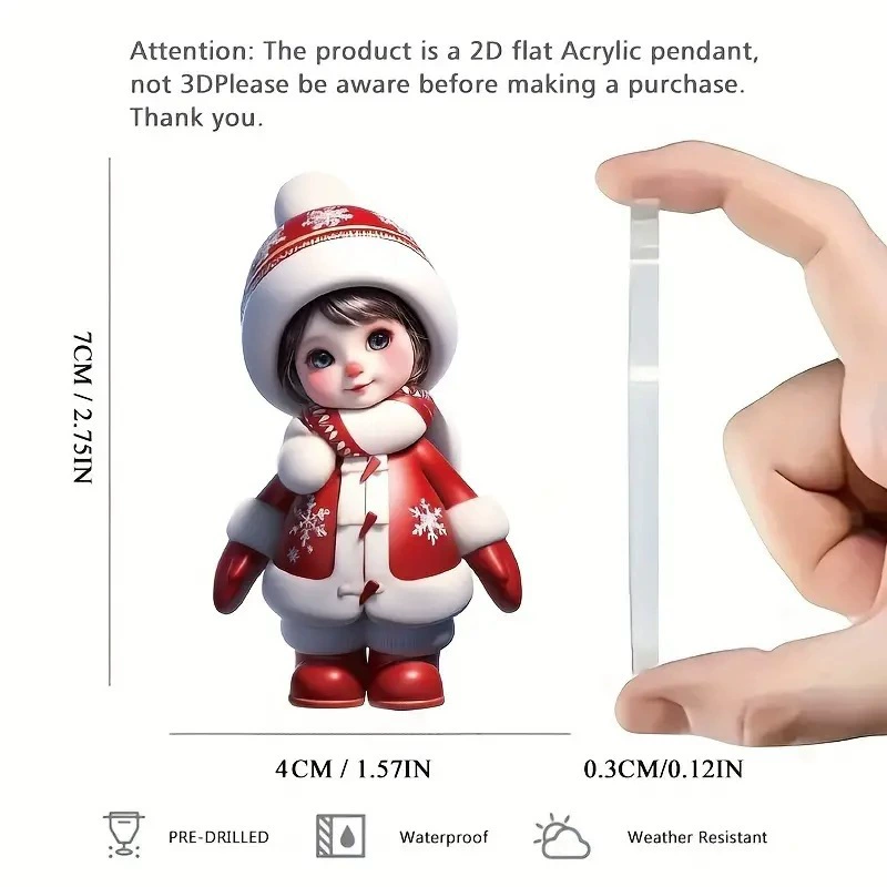 2024 Новые рождественские куклы персонажи подвески трансграничные акрилские плоские автомобильные подвески праздничных украшений для вечеринок