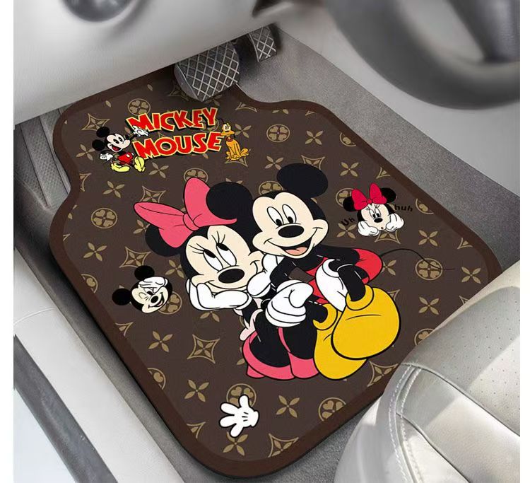 Cartoon Car Floor Mats, Universal Diatom Mud Water-Absorbent Anti-Slip Floor Mats, Wear-Resistant and Dirt-Resistant Single-Piece Full Set of Car Mats Decorative Mats