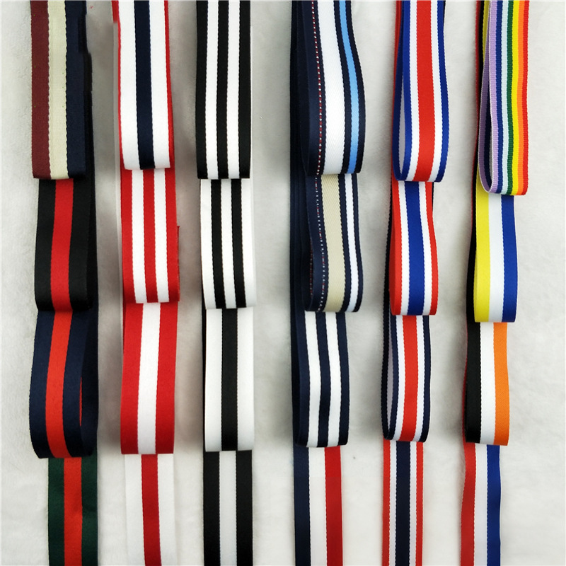 100D banda de banda de poliéster densa tricolor banda de banda de banda de banda lateral ropa bolsa accesorios en stock al por mayor