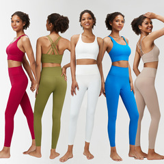 Leica Classic Bare Sensation Yoga Set for Women, Coolmax European and American Plus Size Sports Fitness Suit Set