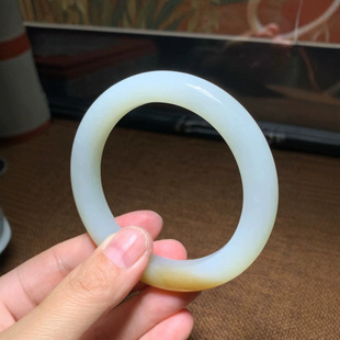 Jin Yu Tang Xinjiang Hetian Jade Fine Mutton Jade Bracelet High White High Run Sugar Color Full Oil