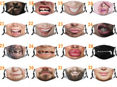 3D立體個性搞怪搞笑仿人臉表情舞會面具棉布外貿冬季騎行