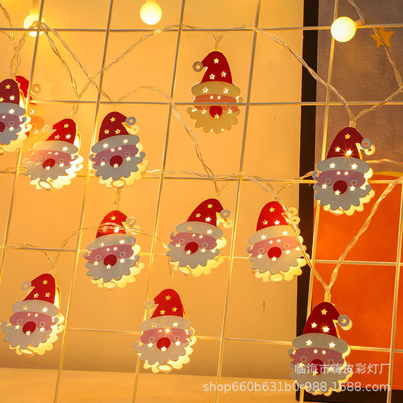 LEDクリスマスライトストリング鉄芸老人雪だるまクリスマスツリー祭り装飾イルミネーションストリングルーム雰囲気配置ライトストリング|undefined