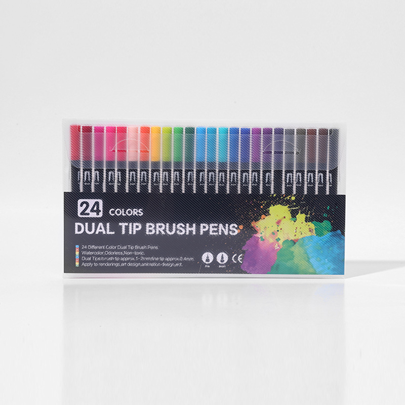 Amazon de doble cabeza suave acuarela pluma gancho línea de color Marcos suministros de arte regalo de los niños pintura traje transfronterizo