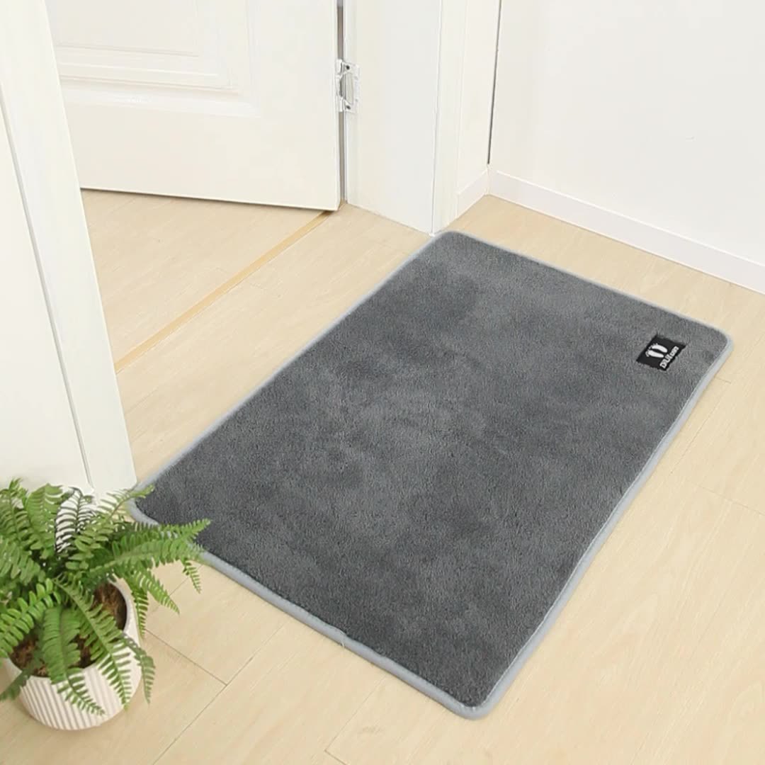 現代簡約家用廁所浴室門口方形水晶絨門墊入戶進門蹭土耐髒地墊