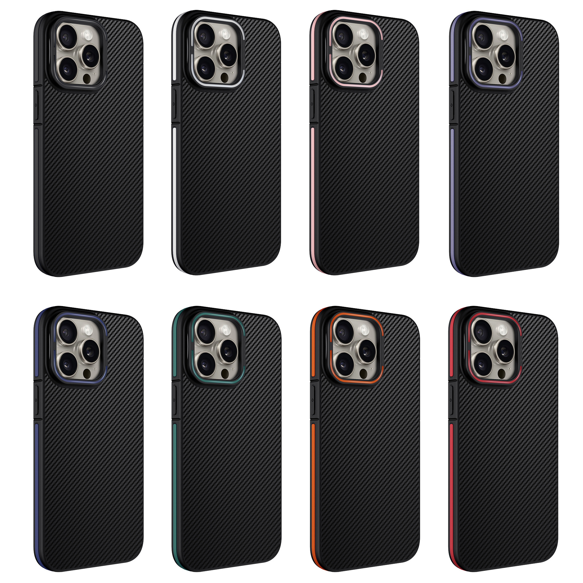 Carbon Fibre Phone Case With Metal Lens Bracket For Iphone 16 Pro Max_voghion.com