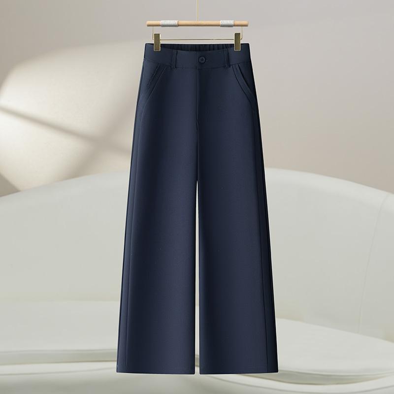 Pantalones de piernas anchas para mujeres 2026 verano nuevo pantalones recto sueltos de cintura alta para reducir la edad de los pantalones de mujer de viaje casuales delgados image 2
