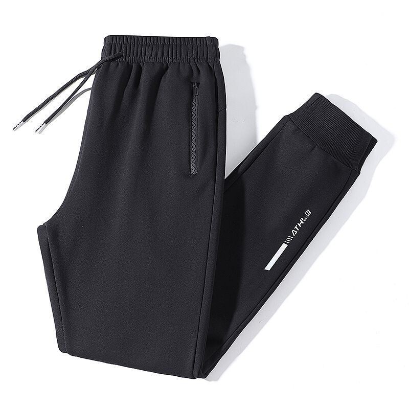 Men's Summer Thin Casual Jogger Pants Breathable Loose Fit Large Size Knit Pants