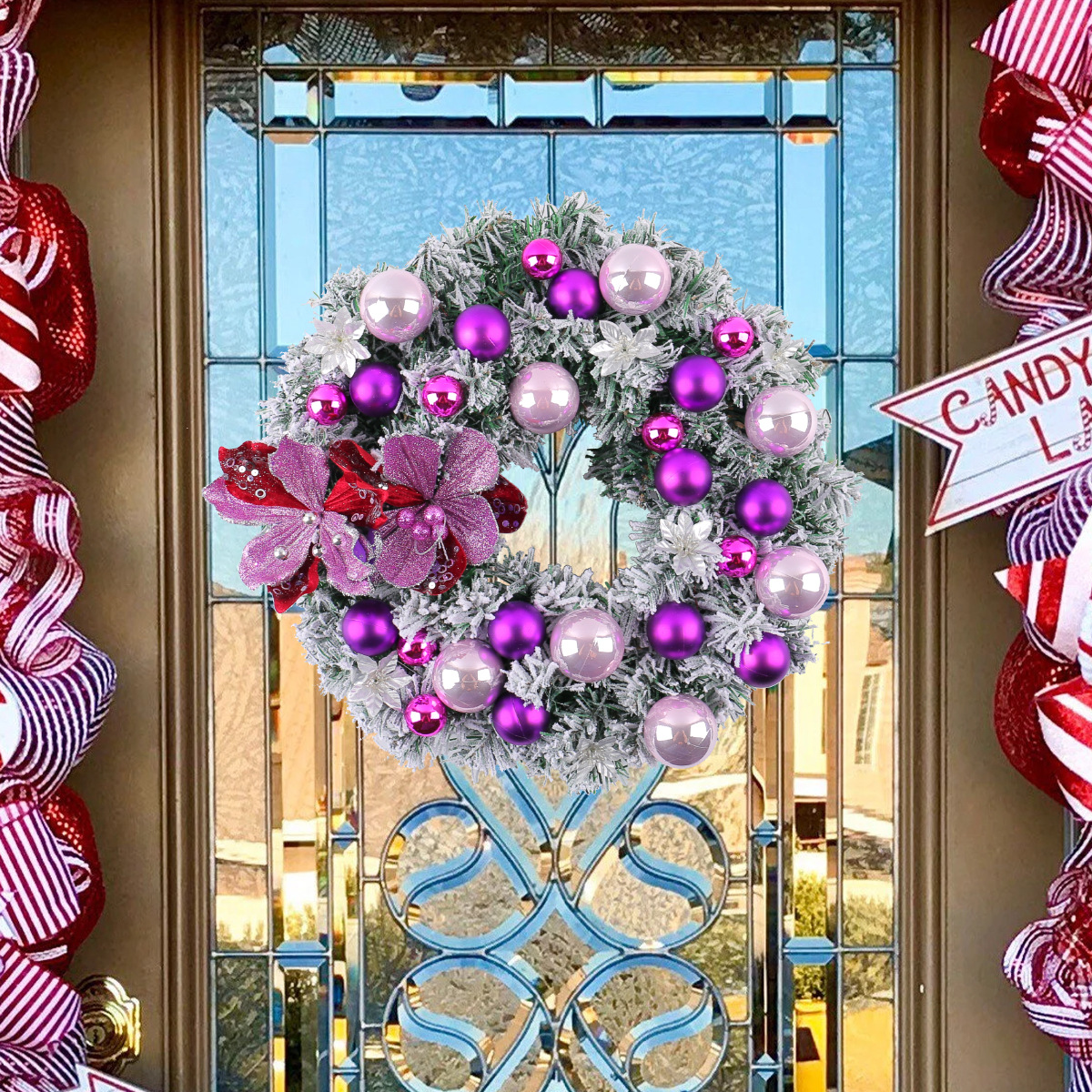 Guirlanda de Navidad transfronteriza decoración de puertas colgantes guirlanda de flores de color de fruta roja de Navidad hotel centro comercial ventanas de diseño de anillo de vid