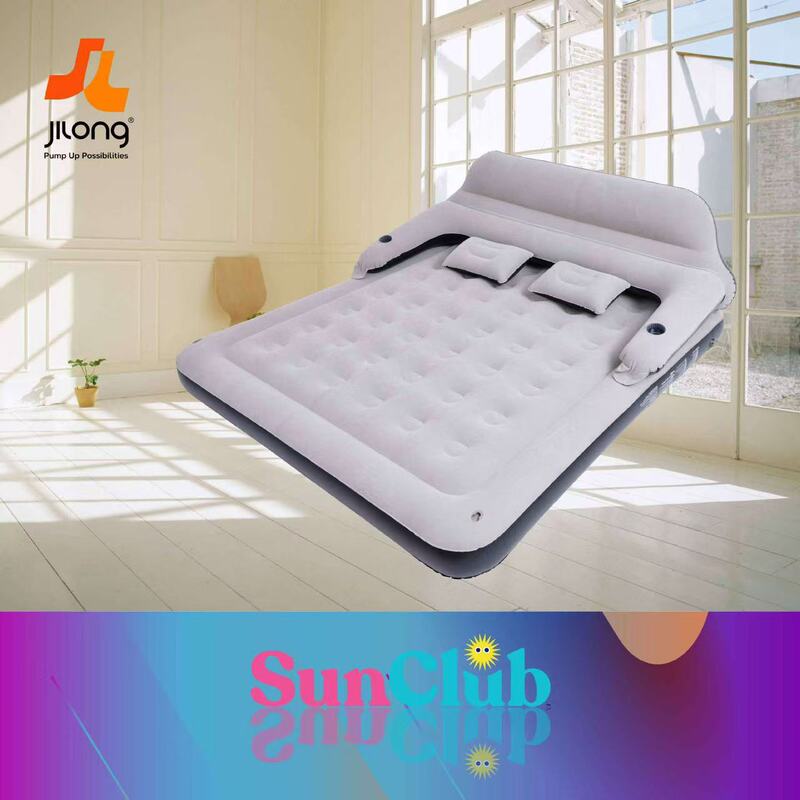 Source Factory Inflatable Mattress Inflatable Sofa Bed with Adjustable Backrest Flocked Air Bed Camping Inflatable Sofa