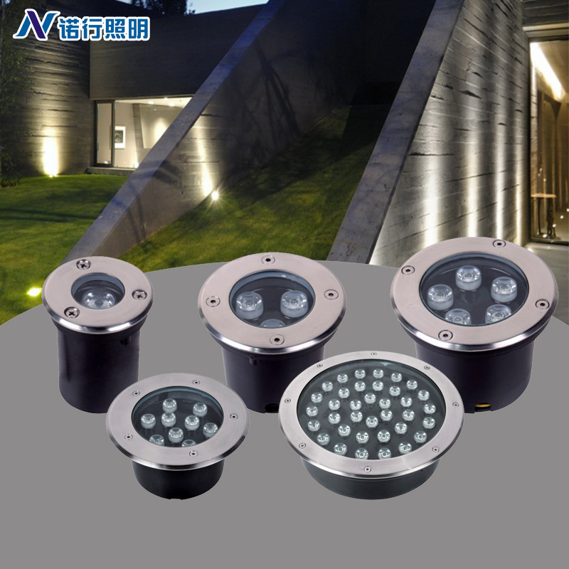 Buried lights outdoor waterproof embedded floor lights square park courtyard road spotlights round led buried lights