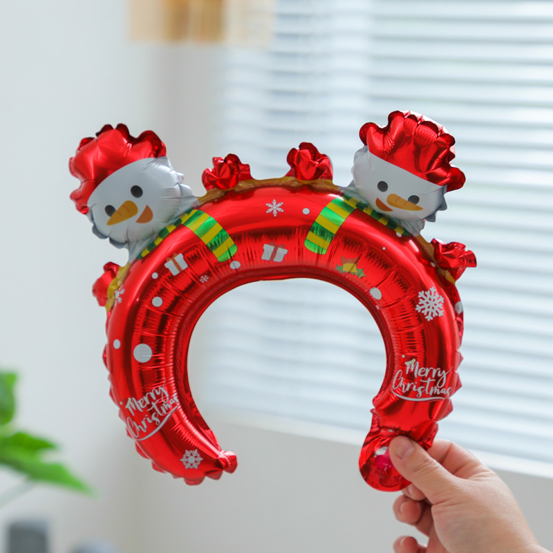 クリスマス長棒頭飾りサンタクロースミニ風船クリスマスツリー打撃棒風船クリスマス雪だるまヘラジカ|undefined