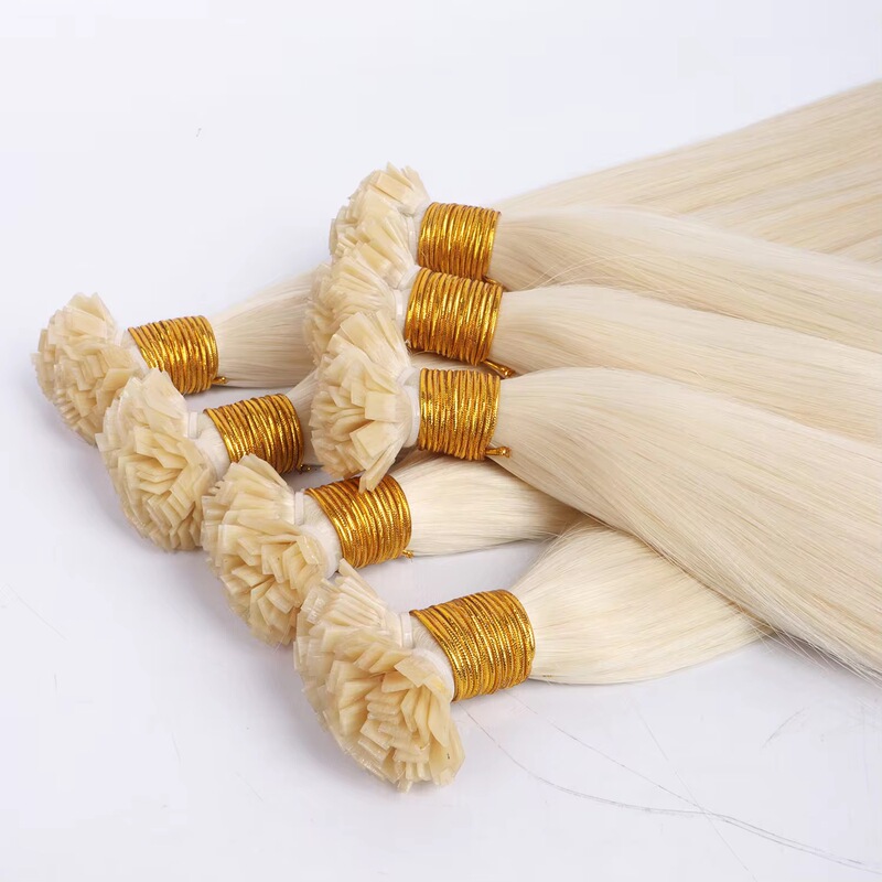 Flat Hair # 18 # 613 # 60 Flat Tip Hair Extensions in Stock, Real Human Hair Wholesale.