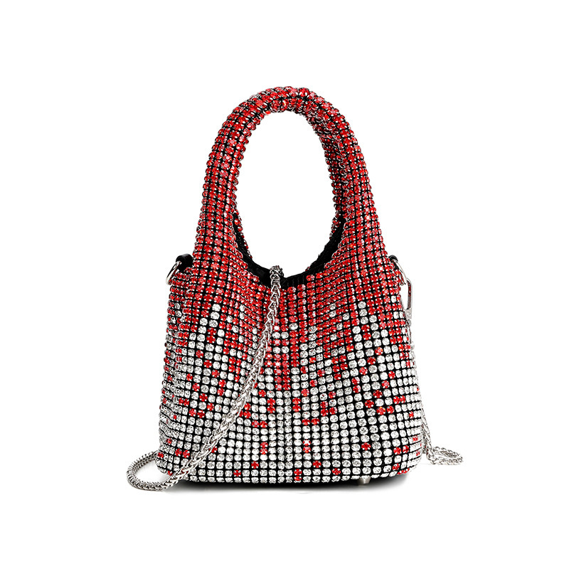 2025 New Starry Gradient Diamond-Encrusted Women's Handbag Multi-Color Banquet Bucket Bag Shoulder Crossbody Bag - Thumbnail 6
