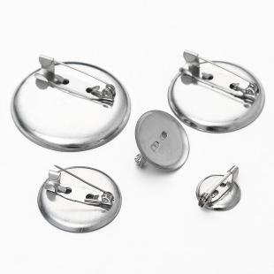 Spot multi-specification round pin double-use round tray brooch diy jewelry accessories metal safety pin buckle pin