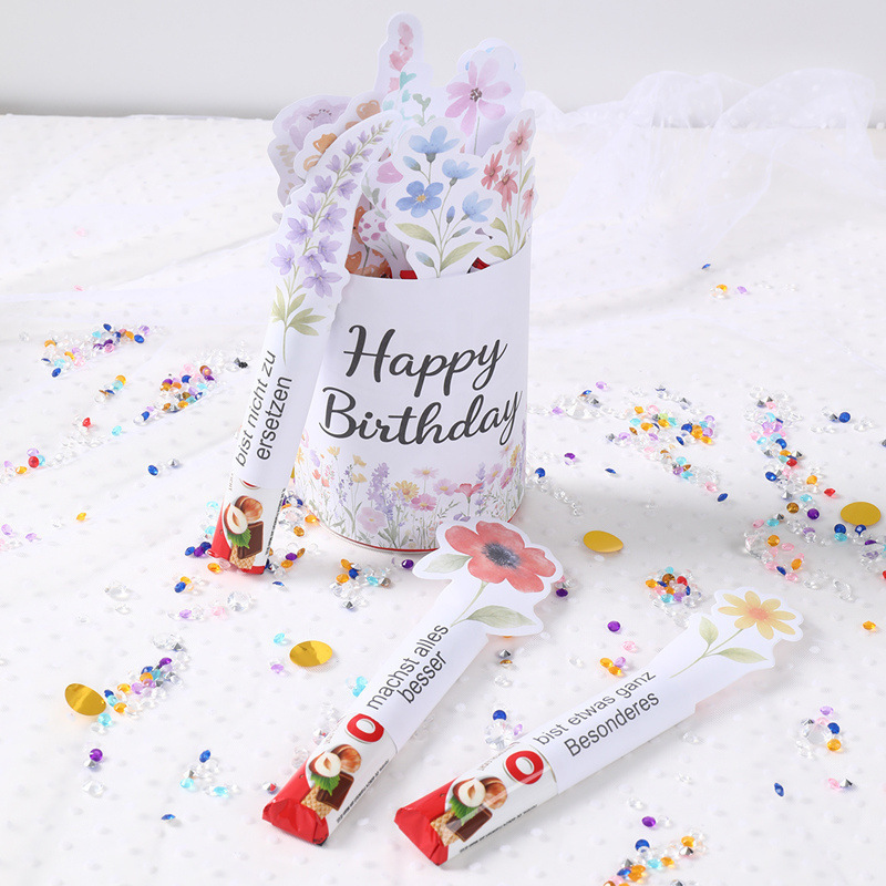 Best-Selling Wildflower-Themed Chocolate Decoration Bags, Birthday Party Decorations, DIY Candles, Paper Cards, Handmade Greeting Messages