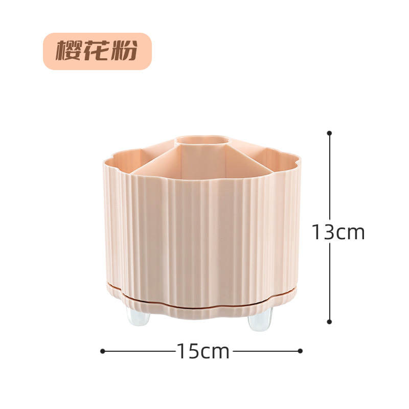 Caja de almacenamiento de portalápices giratoria de escritorio ins Caja de almacenamiento de bolígrafos de maquillaje de sentido avanzado Portalápices de escritorio de gran capacidad para estudiantes