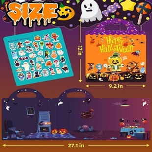 2025 Halloween Kidsren's Gift Pumpkin Quiet Book Busy Book Repeatedly Pasted Halloween Quiet Book Batch