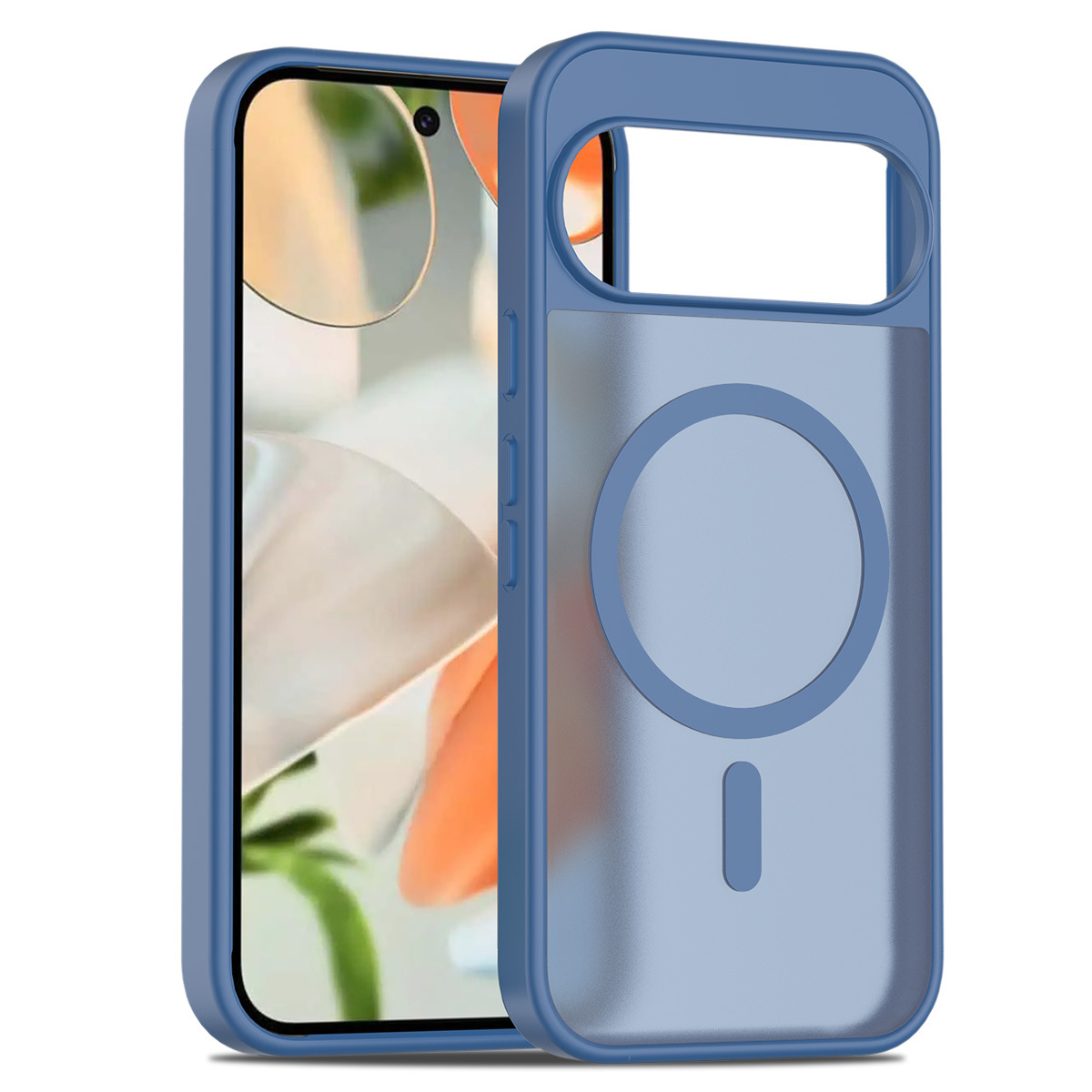 Aplicable a Google pixel9 pro XL Silver Shield Sensación de piel Atracción magnética 2 en 1 10pro Estuche para teléfono móvil Estuche mate semitransparente