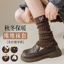袜子女春秋韩版刺绣卡通蝴蝶结Y2K脚套可爱小狗JK芭蕾风堆堆袜套