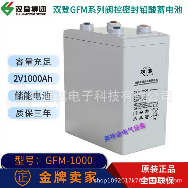 双登2V1000AH铅酸蓄电池GFM-1000阀控密封式通信机房基站铁道船舶