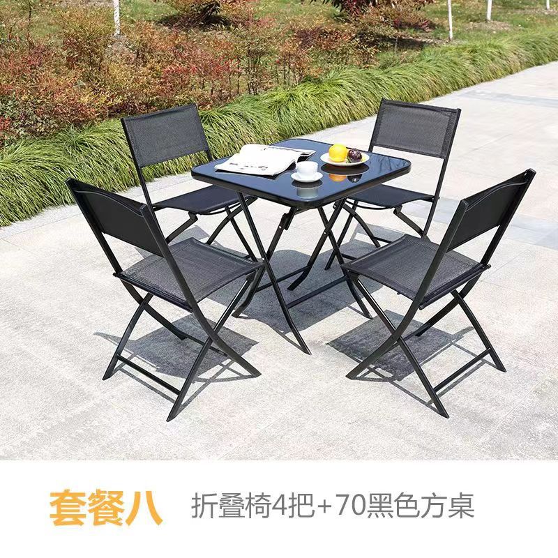 [Silla de tijera] Mesas y sillas plegables para exteriores, puestos portátiles al aire libre, mesas y sillas para el patio del hogar simples de ocio